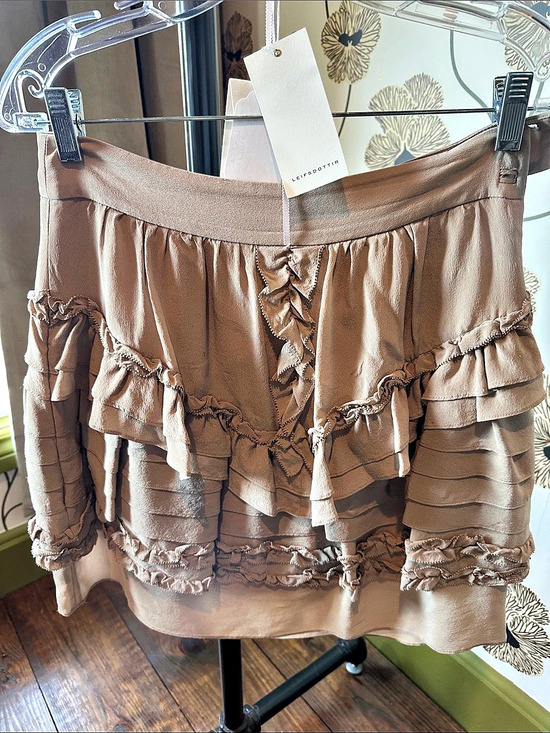 leifsdottir Dresses & Skirts - Leifsdottir Ruffled Mini Skirt in Brown
